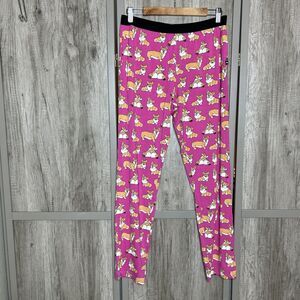Me Undies Pajama Pants Size S Lounge Pink with Welsh Corgi Print All Over